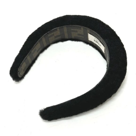FENDI Hair band head band boa zucca hair accessory fur Black main image 7